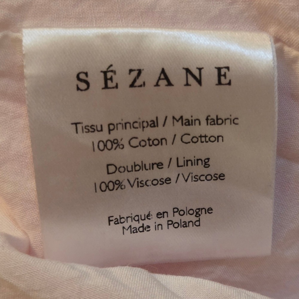 Sézane Juliette Pink Candy Stripe Tie-Strap Midi Dress, 100% Cotton, Sz FR36 US4 - Picture 12 of 14